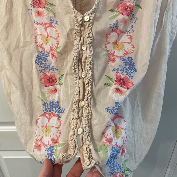 Free People REVOLVE Gardenia Floral Bohemian Lightweight Blouse - Picture 8 of 16